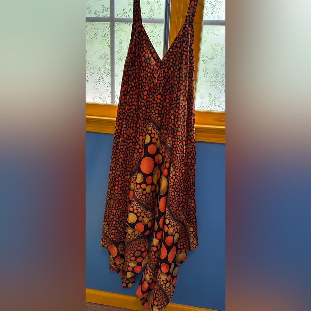 Woman’s multi colored wide legged dressy jumper
